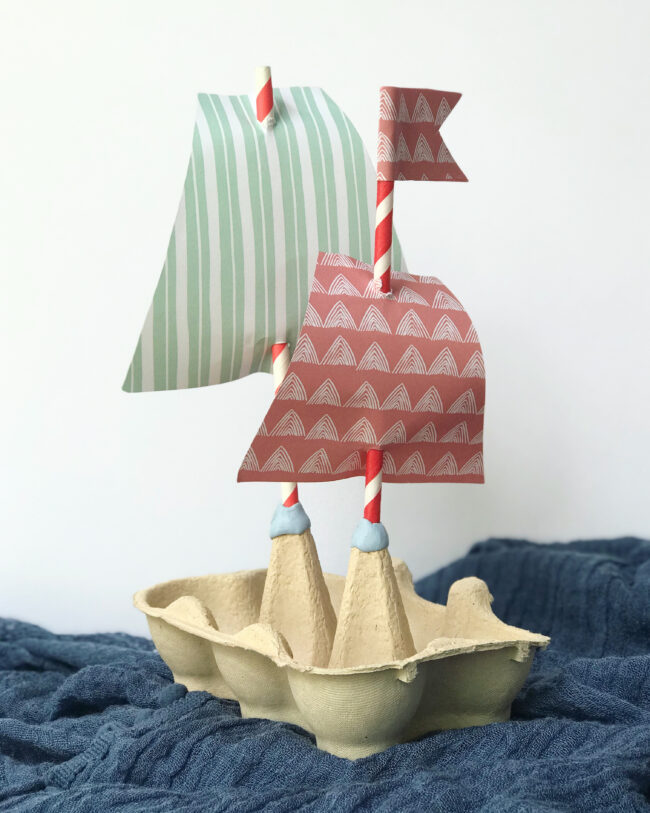 Recycled Egg Carton Boats