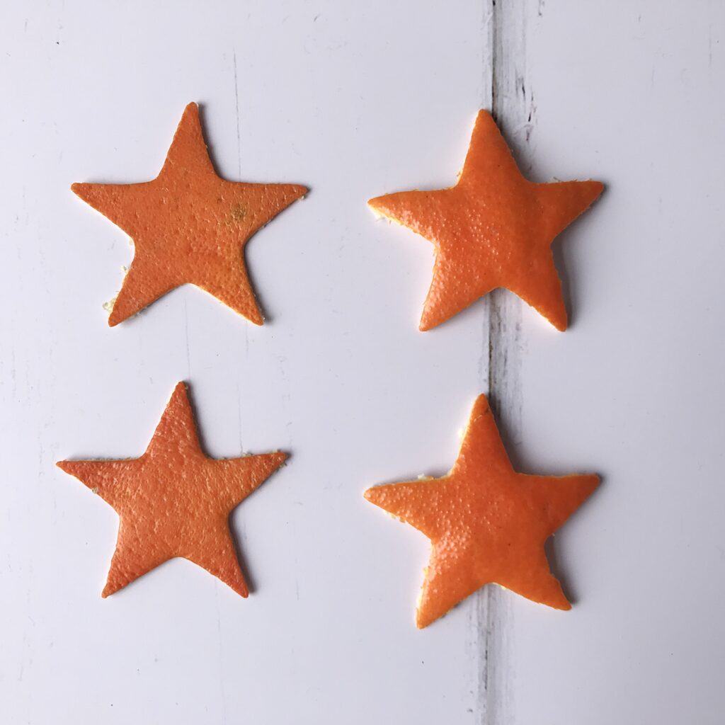 Citrus peel star garland