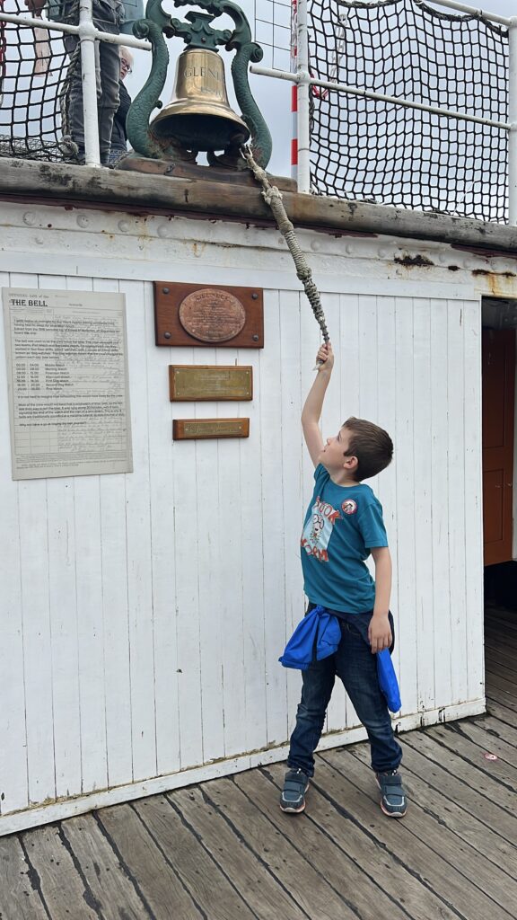 Tall Ship Glenlee ringing the bell