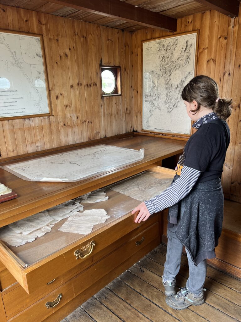 Tall Ship Glenlee looking in drawers