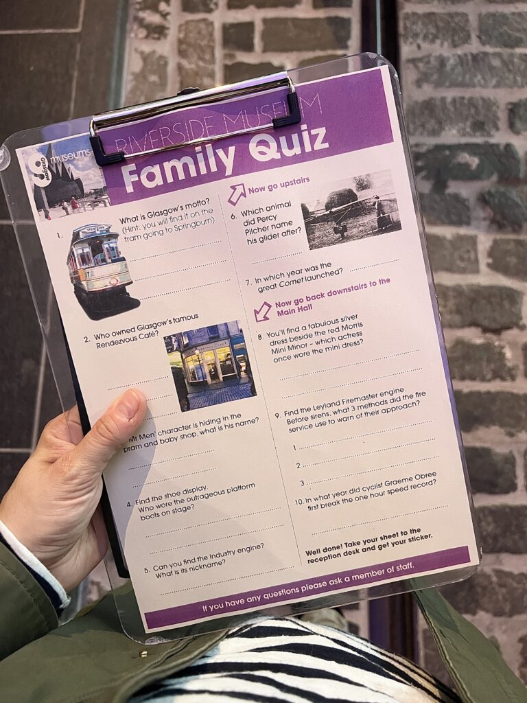 Riverside Museum Glasgow Family Quiz