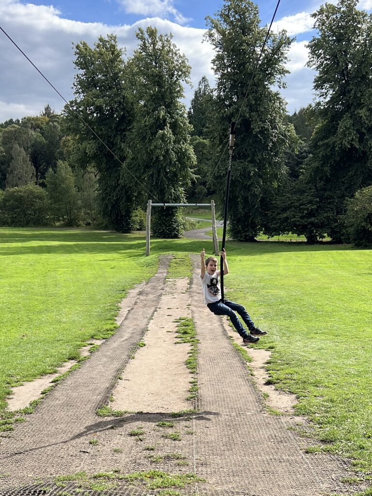 Callendar Park Play Trail zip line