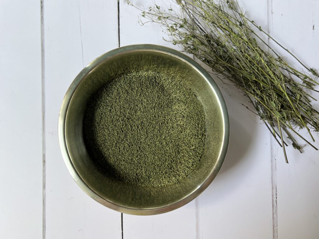 bowl of nettle seeds