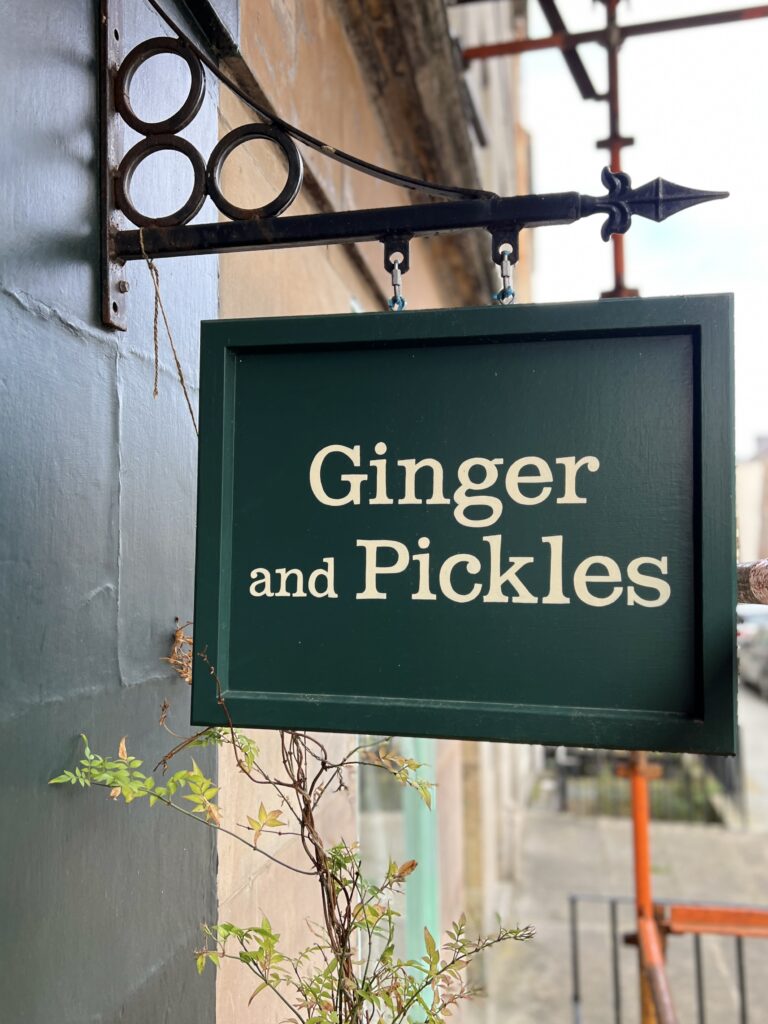 Ginger and Pickles Children's Bookshop sign