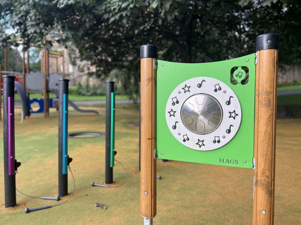 Princes Street Gardens Playground Edinburgh musical instruments