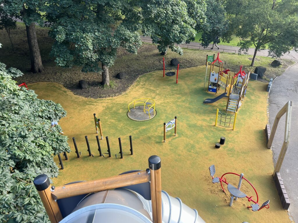 Princes Street Gardens Playground Edinburgh from above