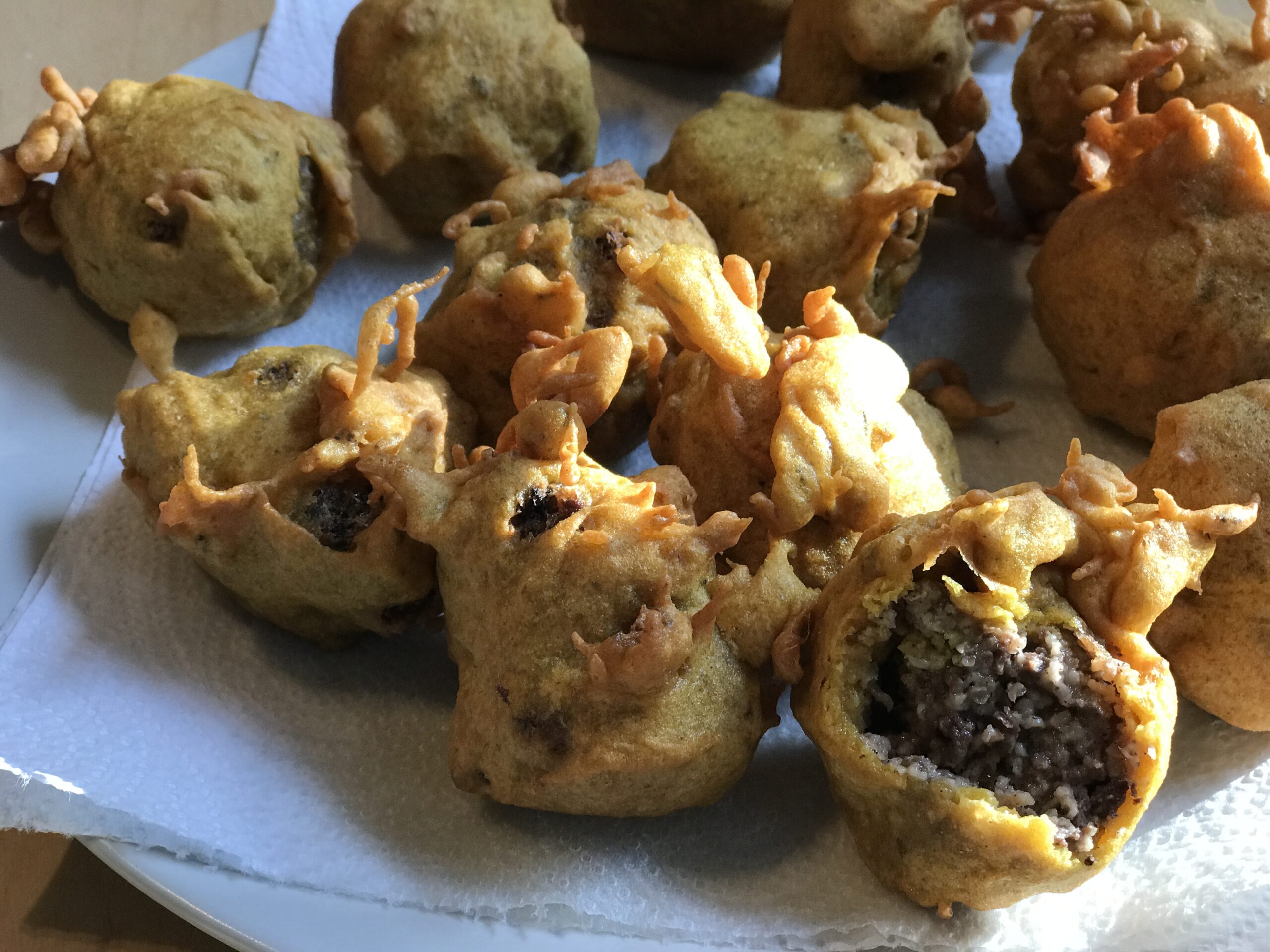 Haggis pakora on a plate